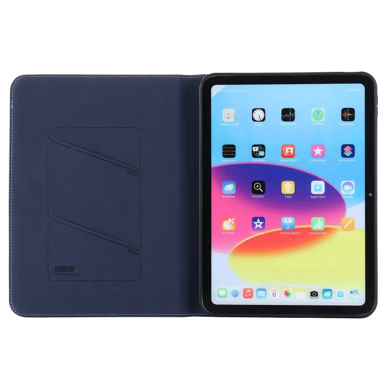 For iPad 2025 / 2022 GEBEI Silk Texture Flip Tablet Leather Case(Blue) - HoMEdemic™ 