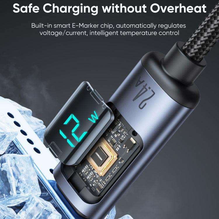 JOYROOM S-AL012A16 2.4A USB to 8 Pin Digital Display Fast Charging Data Cable, Length:1.2m(Black) - HoMEdemic™ 