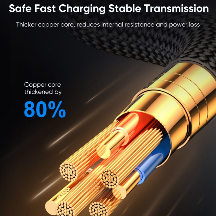 JOYROOM S-AL012A16 2.4A USB to 8 Pin Digital Display Fast Charging Data Cable, Length:1.2m(Black) - HoMEdemic™ 
