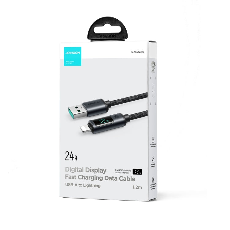 JOYROOM S-AL012A16 2.4A USB to 8 Pin Digital Display Fast Charging Data Cable, Length:1.2m(Black) - HoMEdemic™ 