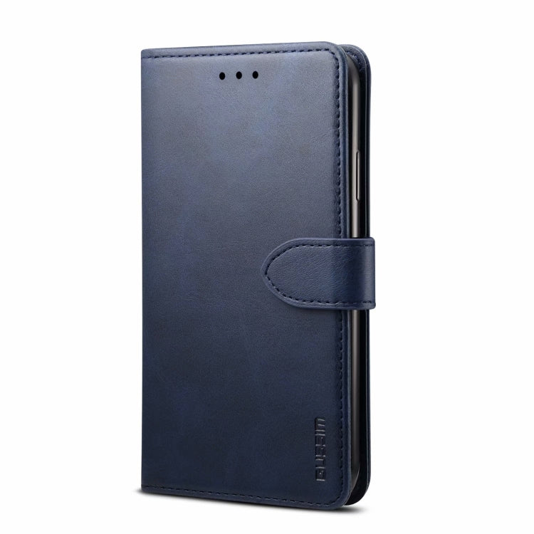 For iPhone 14 GUSSIM Horizontal Flip Leather Phone Case(Blue) - HoMEdemic™ 