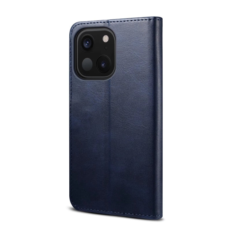 For iPhone 14 GUSSIM Horizontal Flip Leather Phone Case(Blue) - HoMEdemic™ 