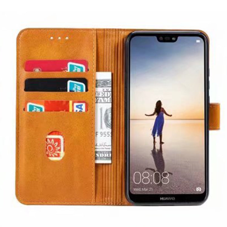 For iPhone 14 GUSSIM Horizontal Flip Leather Phone Case(Khaki) - HoMEdemic™ 
