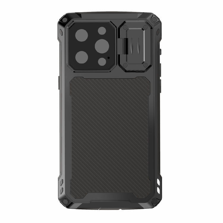 For iPhone 14 Pro Max RedPepper Silver Shield Series All-inclusive Lens Metal Phone Case(Black) - HoMEdemic™ 