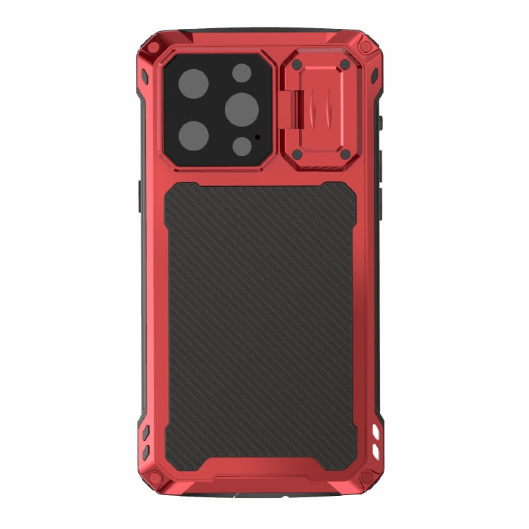 For iPhone 14 Pro Max RedPepper Silver Shield Series All-inclusive Lens Metal Phone Case(Red) - HoMEdemic™ 