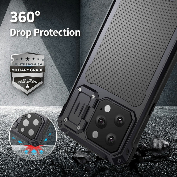 For iPhone 14 Pro Max RedPepper Silver Shield Series All-inclusive Lens Metal Phone Case(Red) - HoMEdemic™ 