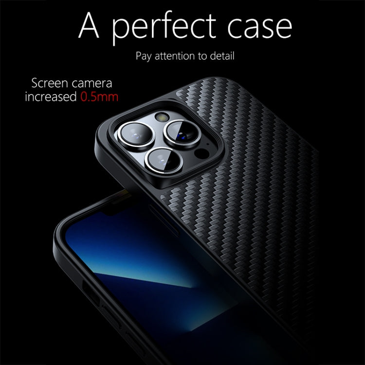 For iPhone 13 Pro Max wlons Magsafe Carbon Fiber Kevlar TPU Phone Case(Black) - HoMEdemic™ 