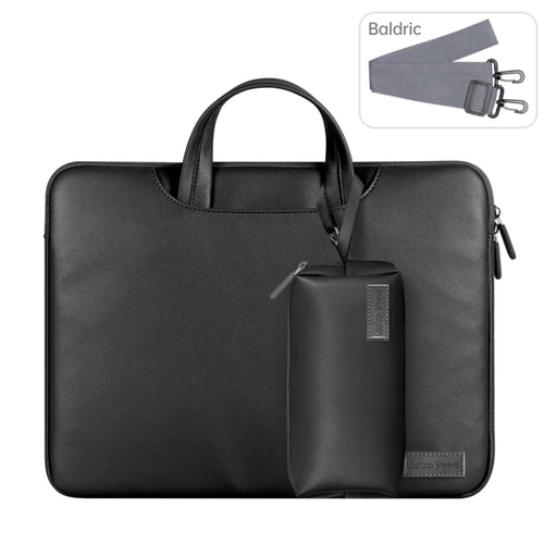 Waterproof PU Laptop Bag Inner Bag with Power Pack, Size:13 / 14 inch(Black) - HoMEdemic™ 