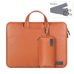 Waterproof PU Laptop Bag Inner Bag with Power Pack, Size:15 inch(Brown) - HoMEdemic™ 