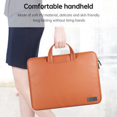 Waterproof PU Laptop Bag Inner Bag with Power Pack, Size:15 inch(Brown) - HoMEdemic™ 