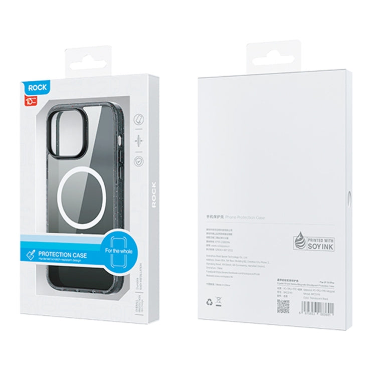 For iPhone 14 Pro Rock Crystal Armor Shockproof Magsafe Phone Case(Transparent Black) - HoMEdemic™ 