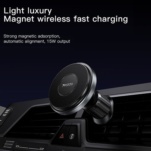 Yesido C190 15W Magsafe Magnetic Car Air Vent Wireless Charger(Black) - HoMEdemic™ 