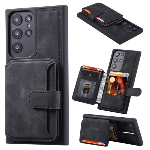 For Samsung Galaxy S24 Ultra 5G Skin Feel Dream RFID Anti-theft PU Card Bag Phone Case(Black) - HoMEdemic™ 