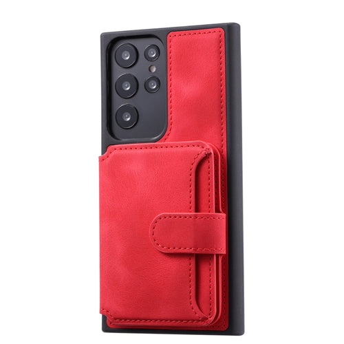 For Samsung Galaxy S24 Ultra 5G Skin Feel Dream RFID Anti-theft PU Card Bag Phone Case(Red) - HoMEdemic™ 