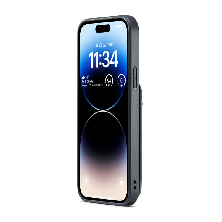 For iPhone 14 Pro Fierre Shann Crazy Horse Card Holder Back Cover PU Phone Case(Black) - HoMEdemic™ 