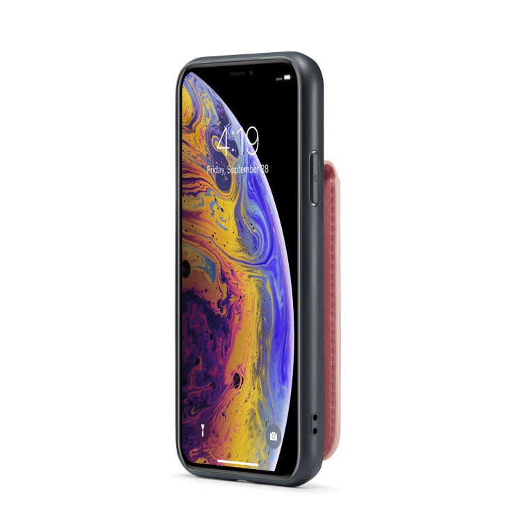 For iPhone XS Max Fierre Shann Crazy Horse Card Holder Back Cover PU Phone Case(Pink) - HoMEdemic™ 