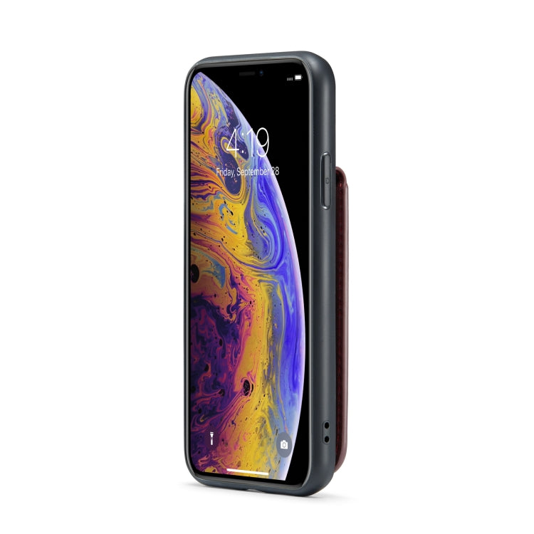 For iPhone XS Max Fierre Shann Crazy Horse Card Holder Back Cover PU Phone Case(Wine Red) - HoMEdemic™ 