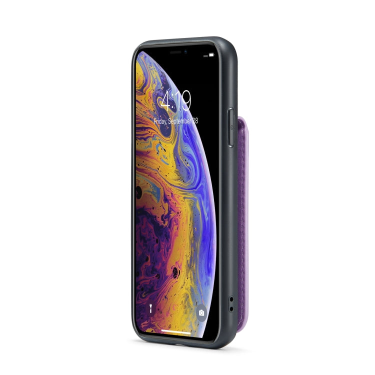 For iPhone XS Max Fierre Shann Crazy Horse Card Holder Back Cover PU Phone Case(Purple) - HoMEdemic™ 