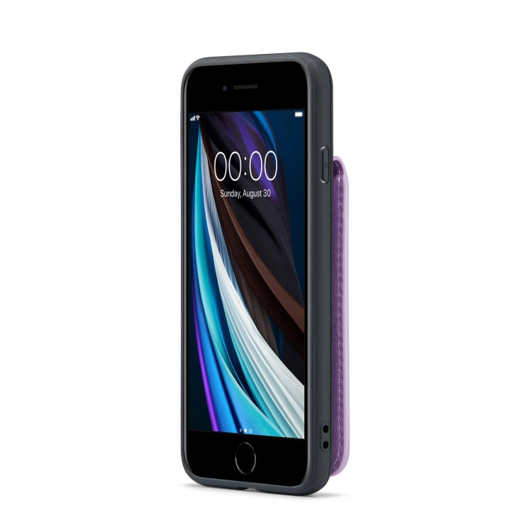 For iPhone SE 2022 / 2020 / 7 / 8 Fierre Shann Crazy Horse Card Holder Back Cover PU Phone Case(Purple) - HoMEdemic™ 