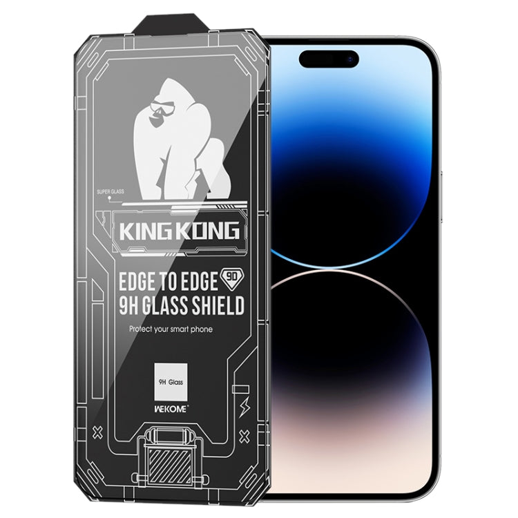 For iPhone 14 Pro WK WTP-066 King Kong Vacha 9D Curved HD Tempered Glass Film(Black) - HoMEdemic™ 