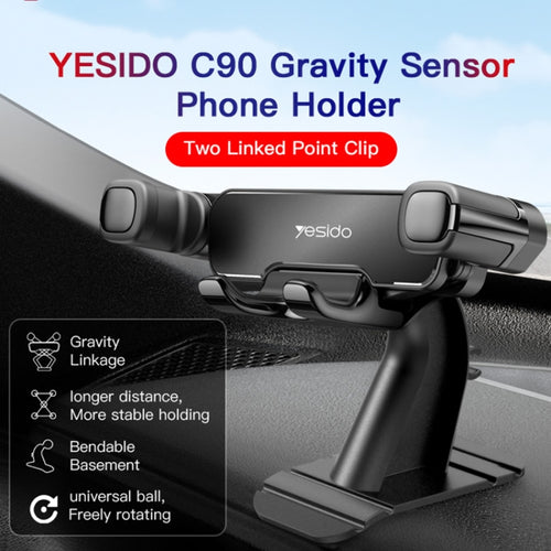 Yesido C90 Car Center Console Paste Magnetic Gravity Mobile Phone Holder(Black) - HoMEdemic™ 