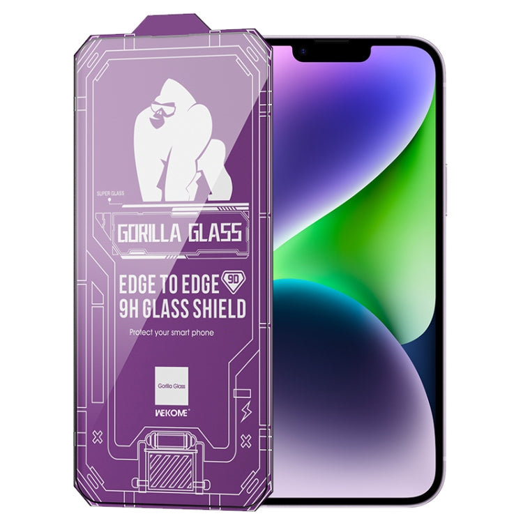 For iPhone 14 Plus WK WTP-068 King Kong Vacha Corning 9D Curved HD Tempered Glass Film(Black) - HoMEdemic™ 