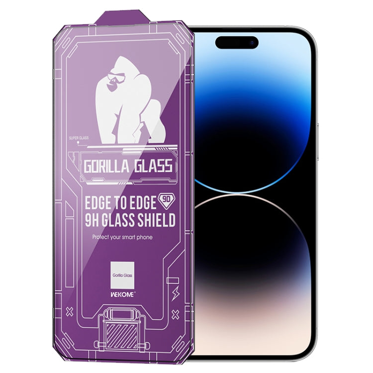 For iPhone 14 Pro Max WK WTP-068 King Kong Vacha Corning 9D Curved HD Tempered Glass Film(Black) - HoMEdemic™ 