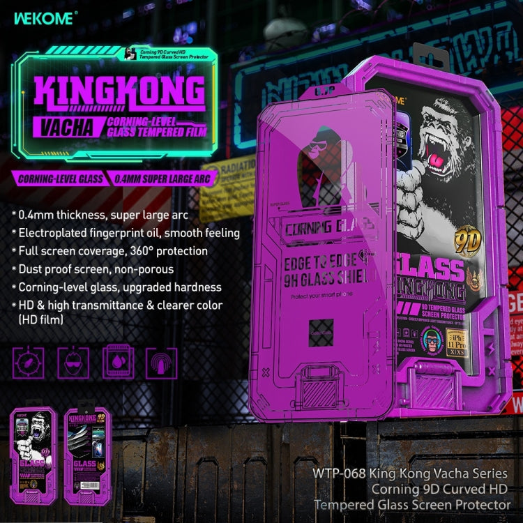 For iPhone 13 WK WTP-068 King Kong Vacha Corning 9D Curved HD Tempered Glass Film(Black) - HoMEdemic™ 