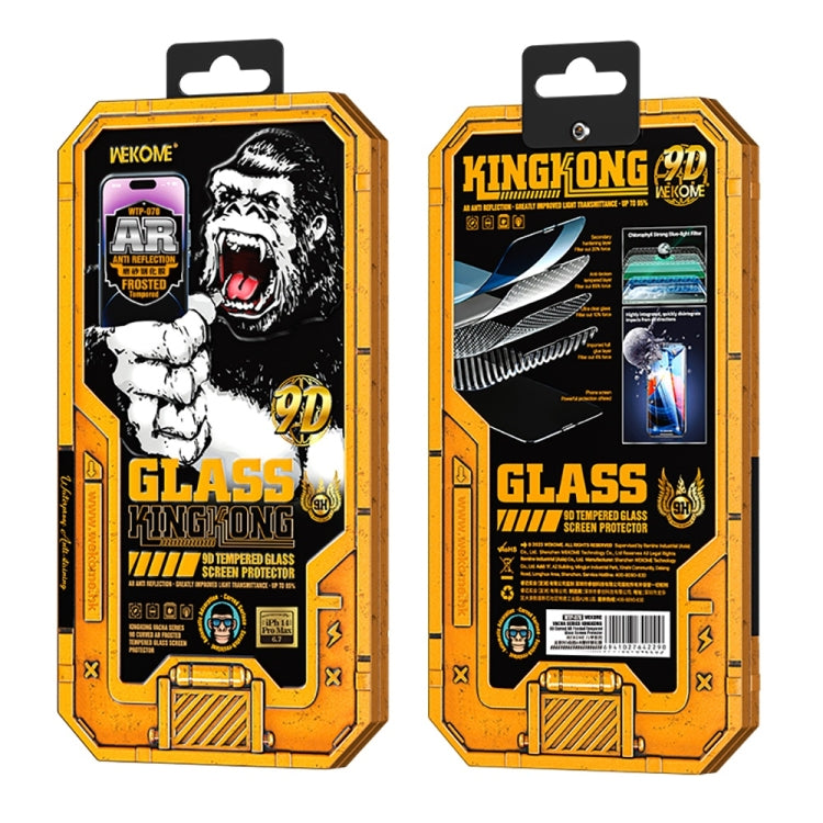 For iPhone 14 Plus WK WTP-070 King Kong Vacha 9D Curved AR Frosted Tempered Glass Film(Black) - HoMEdemic™ 