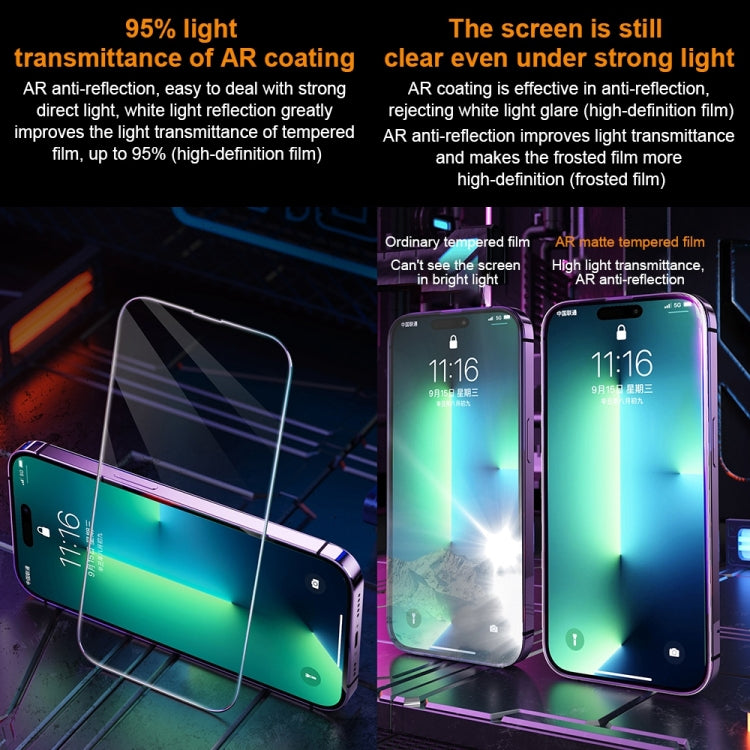 For iPhone 14 Plus WK WTP-070 King Kong Vacha 9D Curved AR Frosted Tempered Glass Film(Black) - HoMEdemic™ 