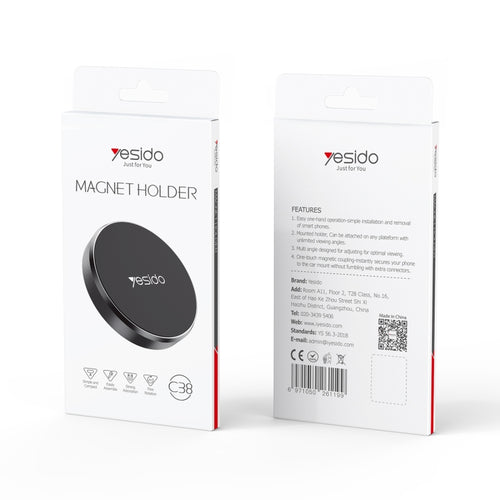 Yesido C38 Car Round Plate Magnetic Phone Holder(Black) - HoMEdemic™ 