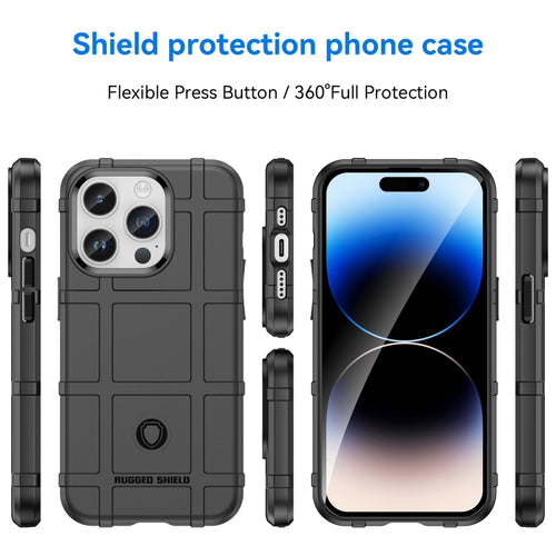 For iPhone 15 Pro Max Full Coverage Shockproof TPU Phone Case(Black) - HoMEdemic™ 