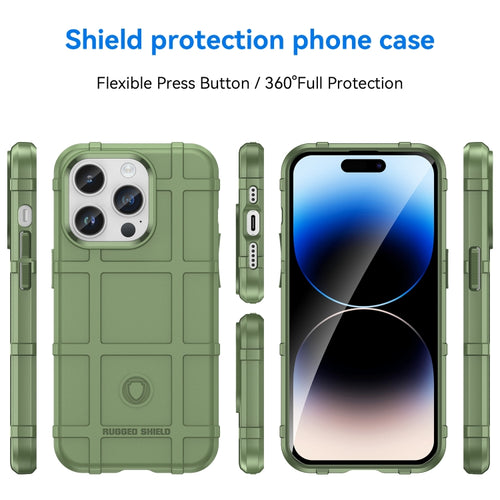 For iPhone 15 Pro Max Full Coverage Shockproof TPU Phone Case(Green) - HoMEdemic™ 