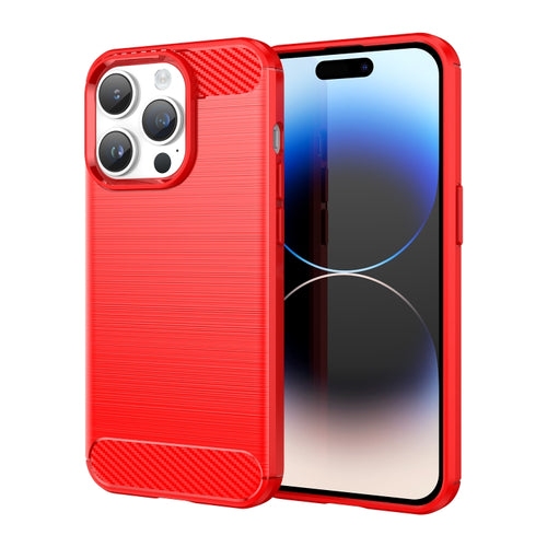 For iPhone 15 Pro Max Brushed Texture Carbon Fiber TPU Phone Case(Red) - HoMEdemic™ 