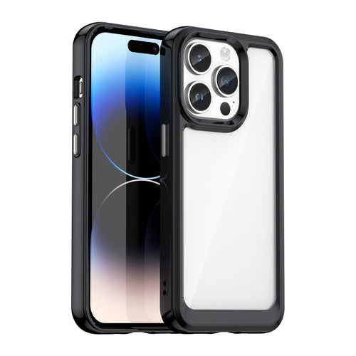 For iPhone 15 Pro Max Colorful Series Acrylic + TPU Phone Case(Black) - HoMEdemic™ 