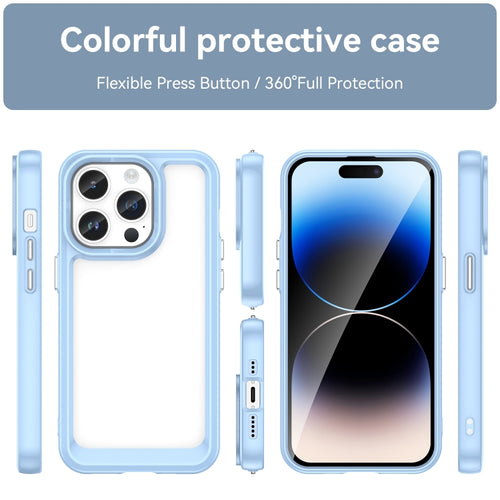 For iPhone 15 Pro Max Colorful Series Acrylic + TPU Phone Case(Blue) - HoMEdemic™ 