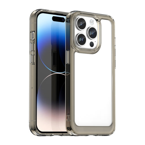 For iPhone 15 Pro Max Colorful Series Acrylic + TPU Phone Case(Transparent Grey) - HoMEdemic™ 