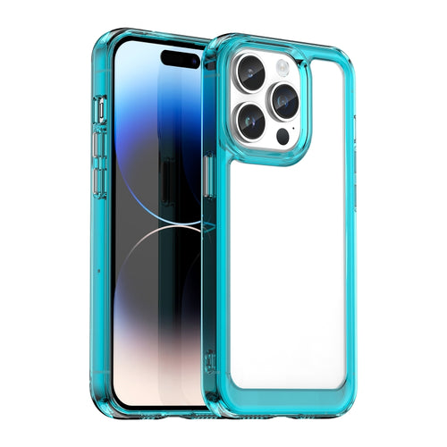 For iPhone 15 Pro Max Colorful Series Acrylic + TPU Phone Case(Transparent Blue) - HoMEdemic™ 