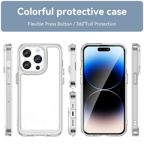 For iPhone 15 Pro Max Colorful Series Acrylic + TPU Phone Case(Transparent) - HoMEdemic™ 