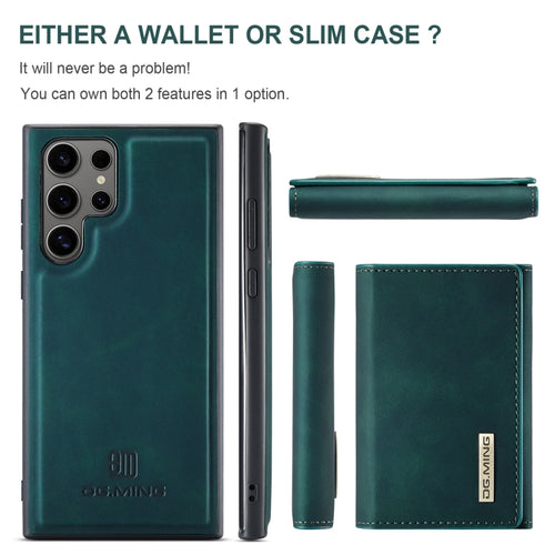 For Samsung Galaxy S24 Ultra 5G DG.MING M1 Series 3-Fold Multi Card Wallet + Magnetic Phone Case(Green) - HoMEdemic™ 