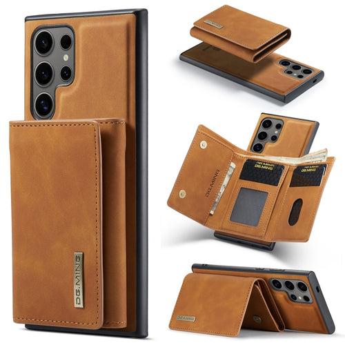 For Samsung Galaxy S24 Ultra 5G DG.MING M1 Series 3-Fold Multi Card Wallet + Magnetic Phone Case(Brown) - HoMEdemic™ 