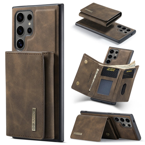 For Samsung Galaxy S24 Ultra 5G DG.MING M1 Series 3-Fold Multi Card Wallet + Magnetic Phone Case(Coffee) - HoMEdemic™ 