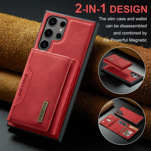 For Samsung Galaxy S24 Ultra 5G DG.MING M2 Series 3-Fold Multi Card Bag + Magnetic Phone Case(Red) - HoMEdemic™ 