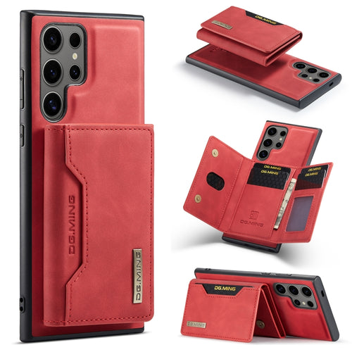 For Samsung Galaxy S24 Ultra 5G DG.MING M2 Series 3-Fold Multi Card Bag + Magnetic Phone Case(Red) - HoMEdemic™ 