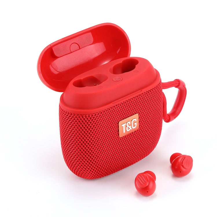 T&G TG809 2 in 1 Portable Outdoor Wireless Speaker & Mini TWS Bluetooth Earbuds(Red) - HoMEdemic™ 