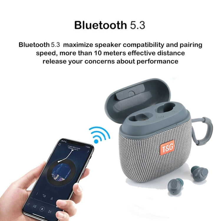 T&G TG809 2 in 1 Portable Outdoor Wireless Speaker & Mini TWS Bluetooth Earbuds(Red) - HoMEdemic™ 