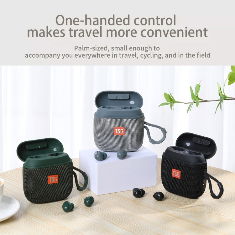 T&G TG809 2 in 1 Portable Outdoor Wireless Speaker & Mini TWS Bluetooth Earbuds(Gery) - HoMEdemic™ 