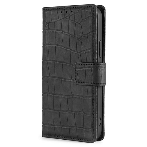 For Samsung Galaxy S24 5G Skin Feel Crocodile Magnetic Clasp Leather Phone Case(Black) - HoMEdemic™ 