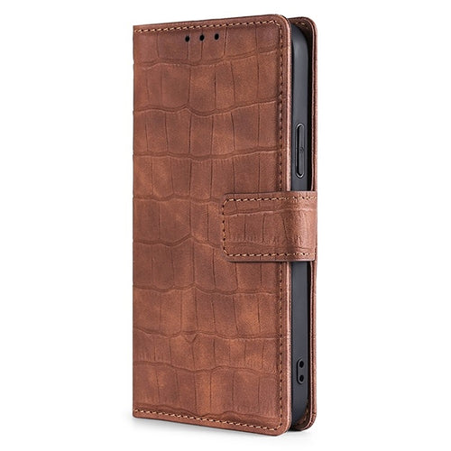 For Samsung Galaxy S24 5G Skin Feel Crocodile Magnetic Clasp Leather Phone Case(Brown) - HoMEdemic™ 