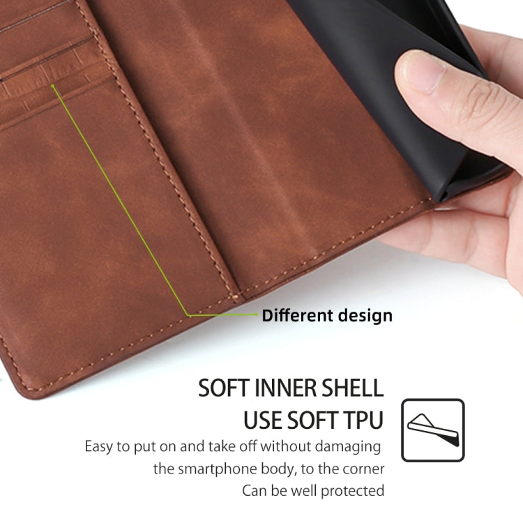 For Samsung Galaxy S24 Ultra 5G Skin Feel Crocodile Magnetic Clasp Leather Phone Case(Brown) - HoMEdemic™ 